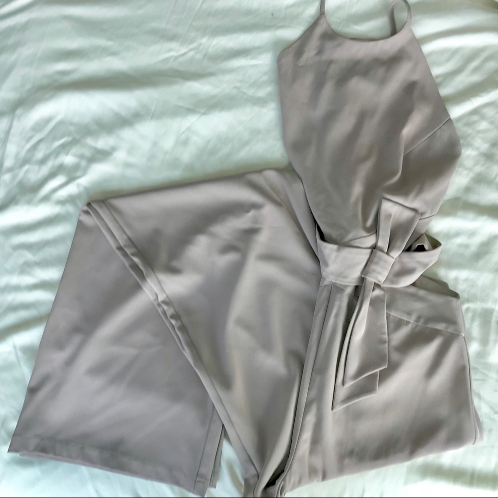 ASOS Taupe Cut-out Jumpsuit